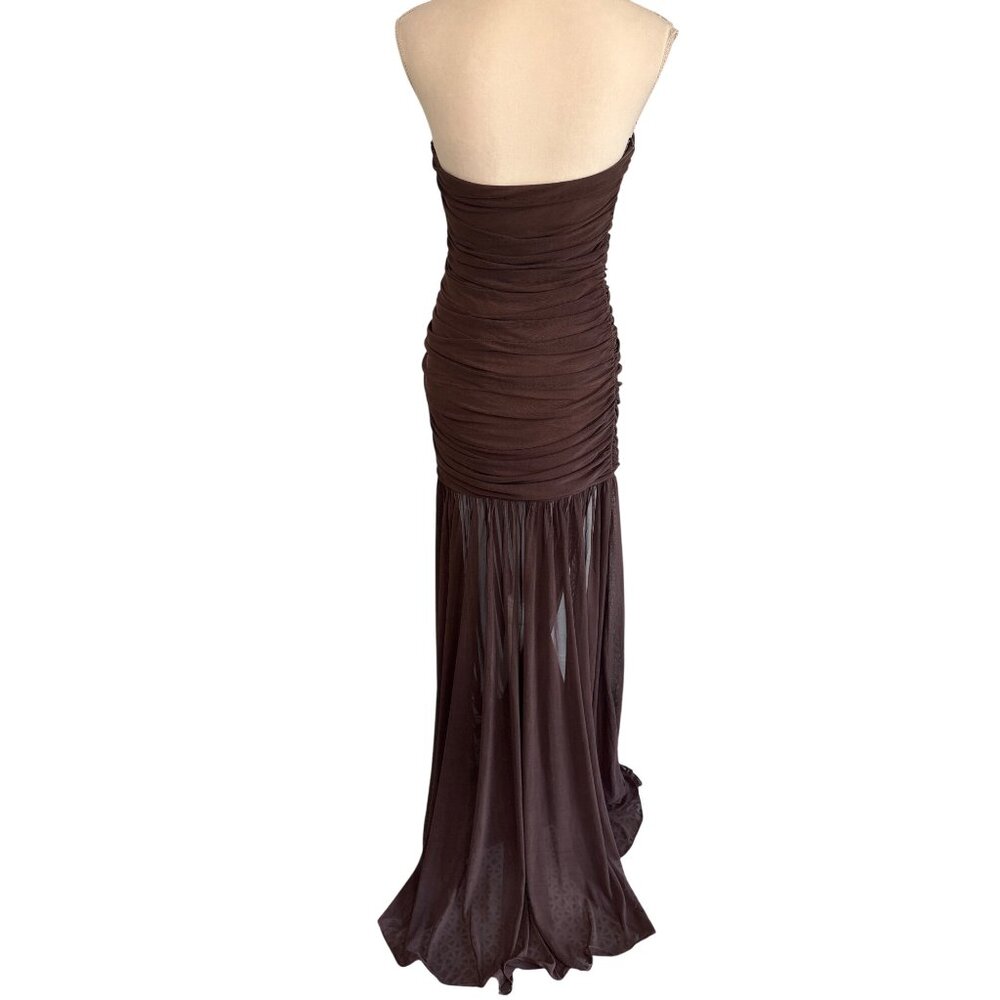 Retrofete Strapless Brown Maxi Dress - Picture 6 of 14